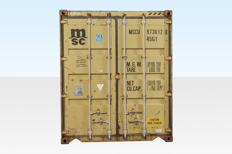 40FT X BFT USED SHIPPING CONTAINER -HIGH-CUBE 2 345 Portable Space 40FT Hire front final 960x640 1 7