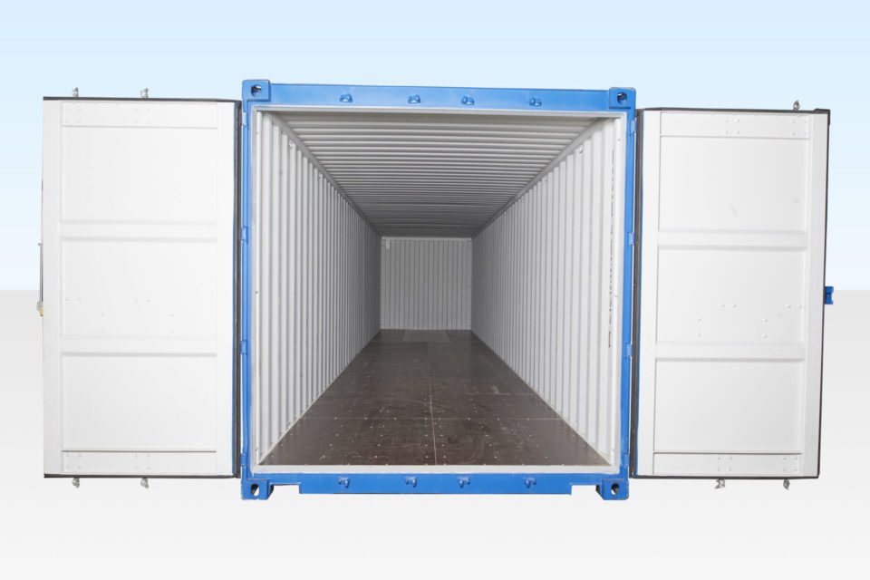 40FT X BFT ONE TRIP TUNNEL CONTAINER (DOUBLE END DOOR) BLUE 2 5 Portable Space 40FT.STD door open1 front final 960x640 1 6 1